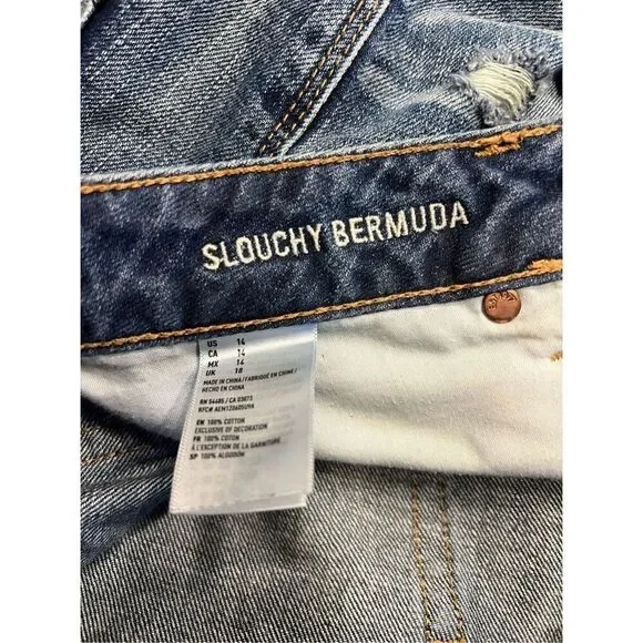 American Eagle women’s 14 slouchy Bermuda shorts button fly distressed￼ - Picture 8 of 8